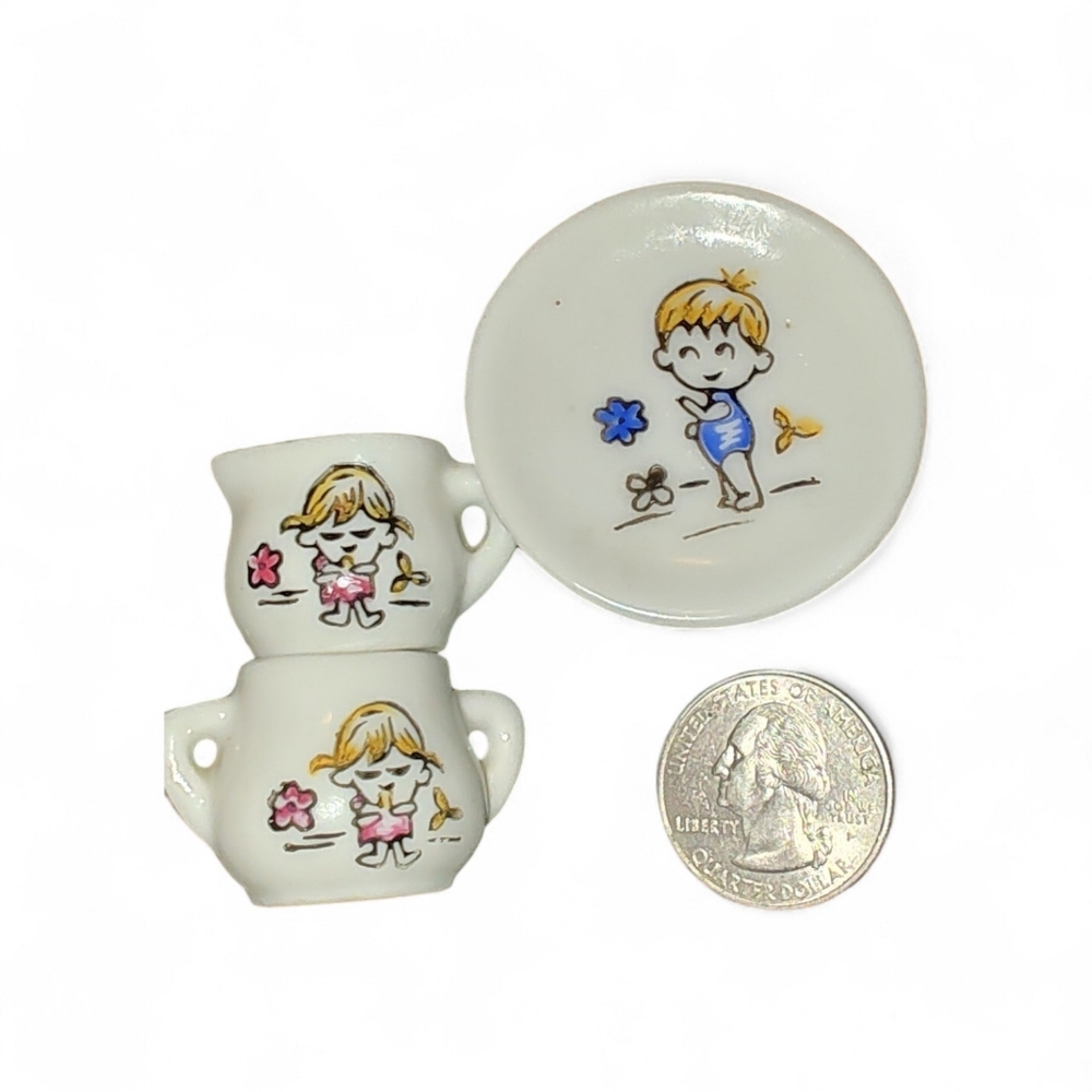 Vintage Child's Toy Ceramic Tea Set Hand Painted ReplacementPieces Made In Japan